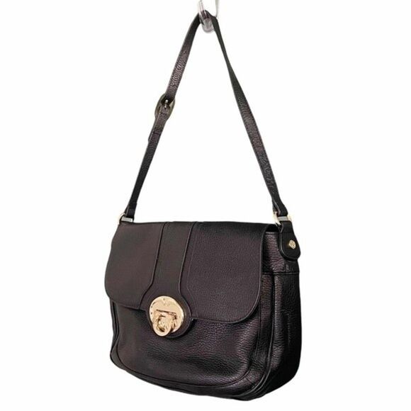 Emma Fox Purse Black Genuine Leather Saddle Bag Preppy Handbag Shoulder Bag - Picture 6 of 16